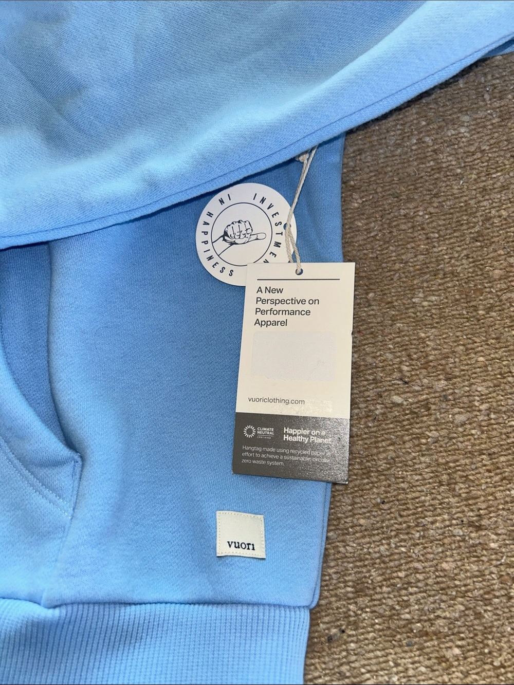 Vuori Restore Light Blue Zip-Up Hoodie Sweatshirt - Picture 6 of 9